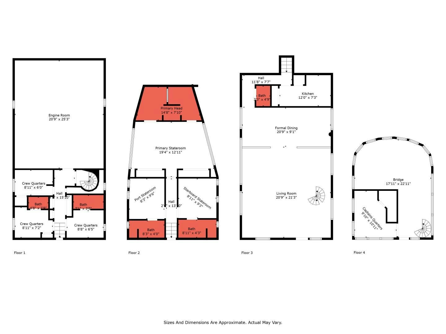 diagram, engineering drawing aboard BOSS Yacht for Sale