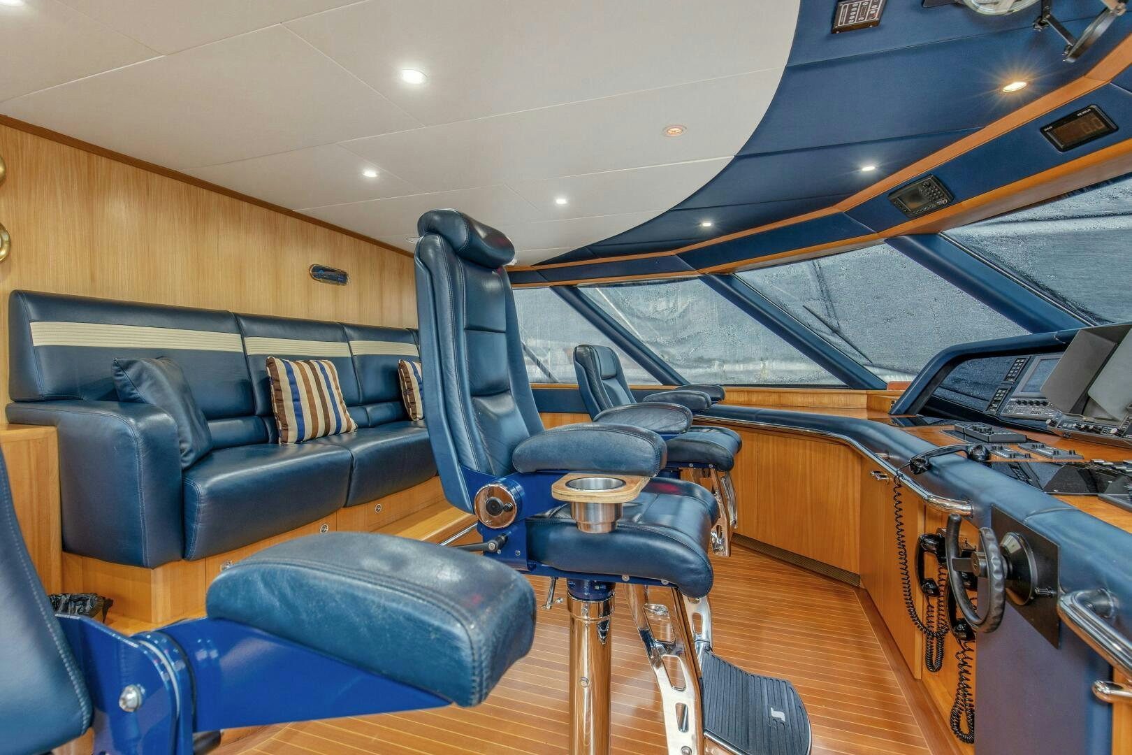 inside of a car aboard BOSS Yacht for Sale