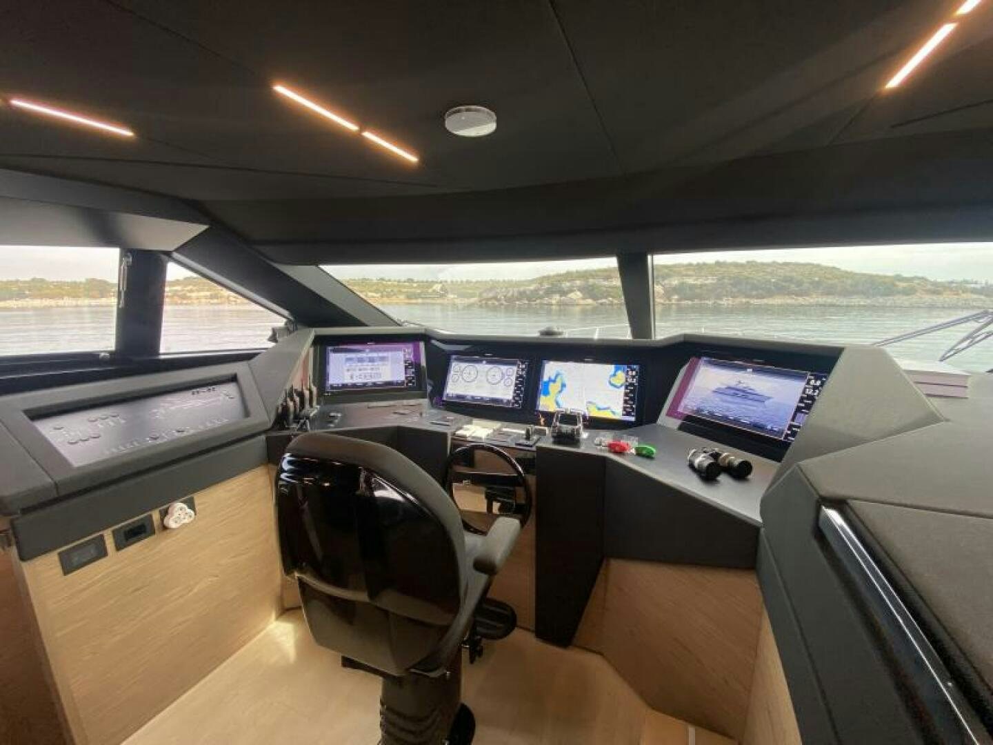 a room with many monitors and computers aboard SUNRISE - DELETE Yacht for Sale