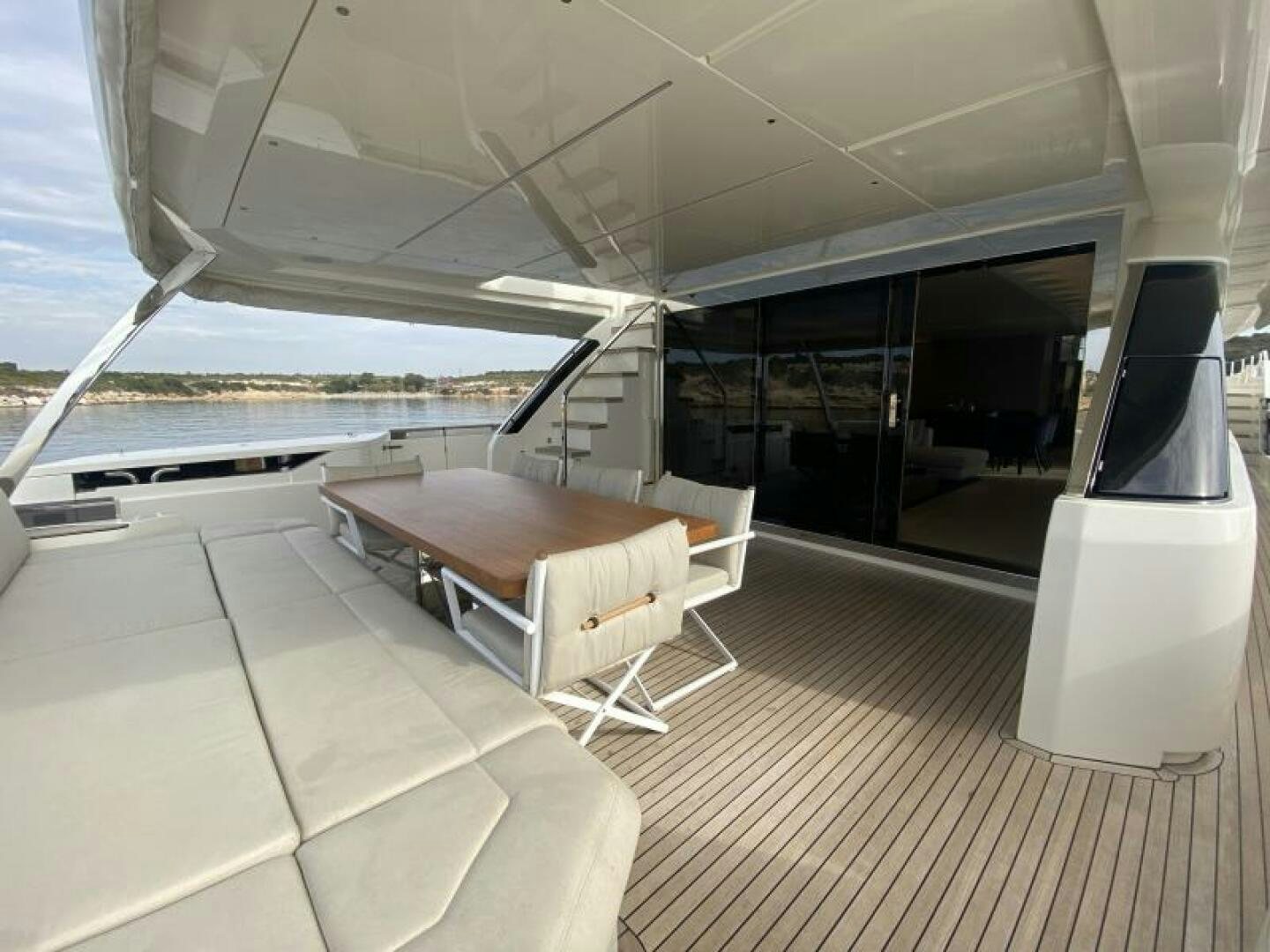 a room with a table and chairs aboard SUNRISE - DELETE Yacht for Sale