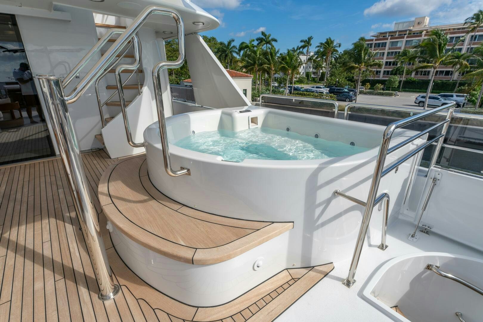 a pool on a deck aboard RELENTLESS Yacht for Sale