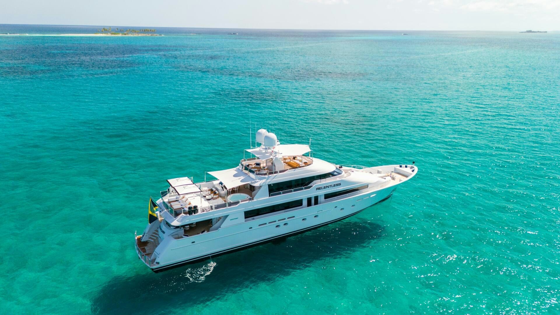 a boat in the water aboard RELENTLESS Yacht for Sale