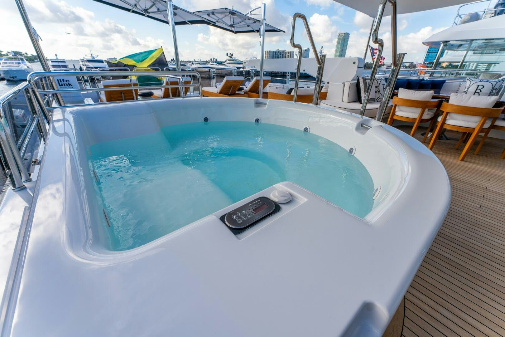 a pool on a deck aboard RELENTLESS Yacht for Sale