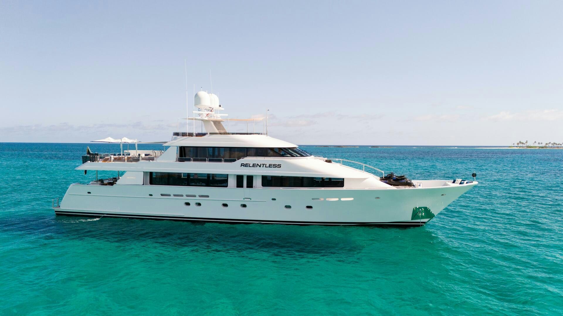 a boat in the water aboard RELENTLESS Yacht for Sale