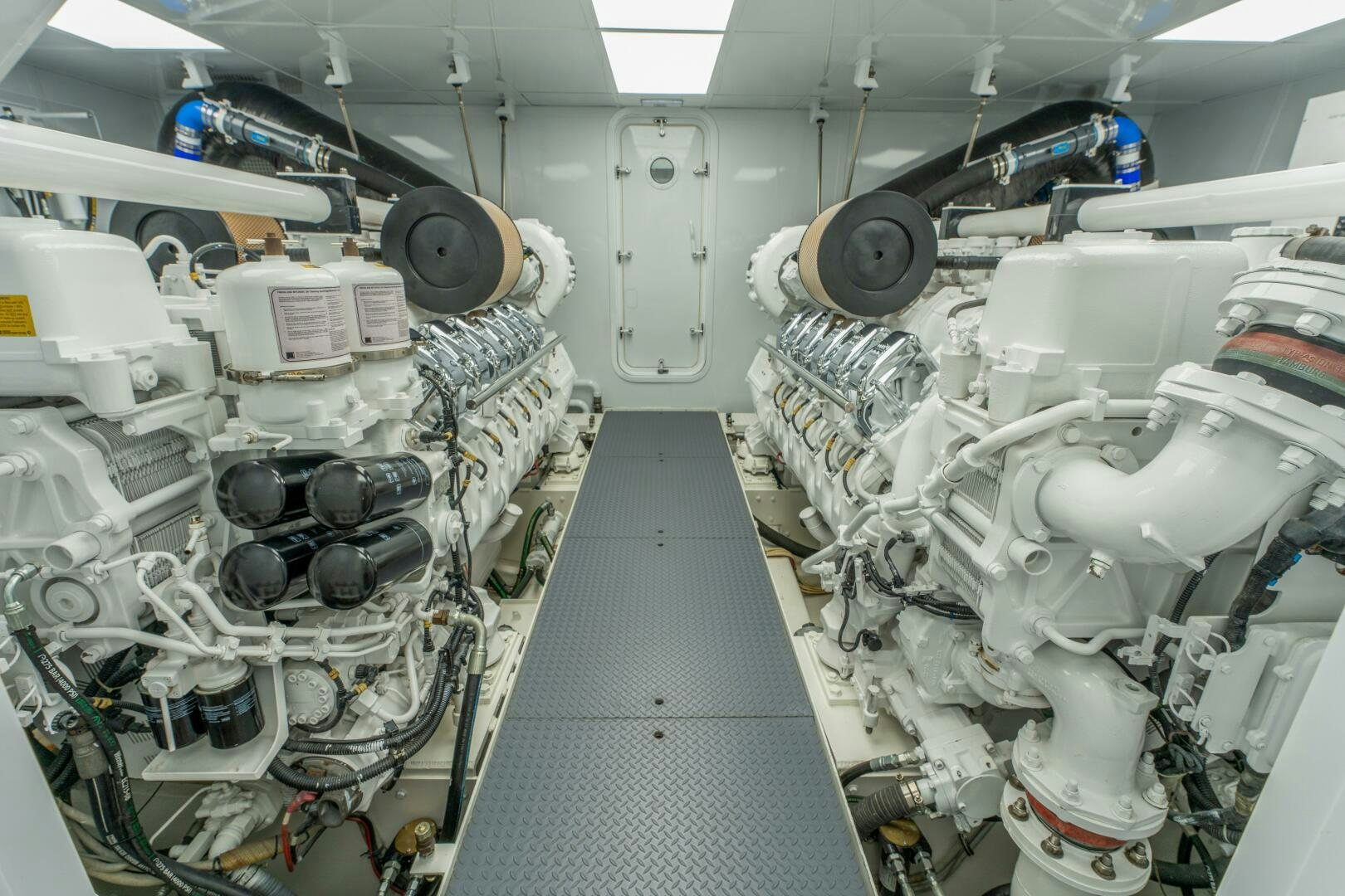 a room with machinery aboard RELENTLESS Yacht for Sale