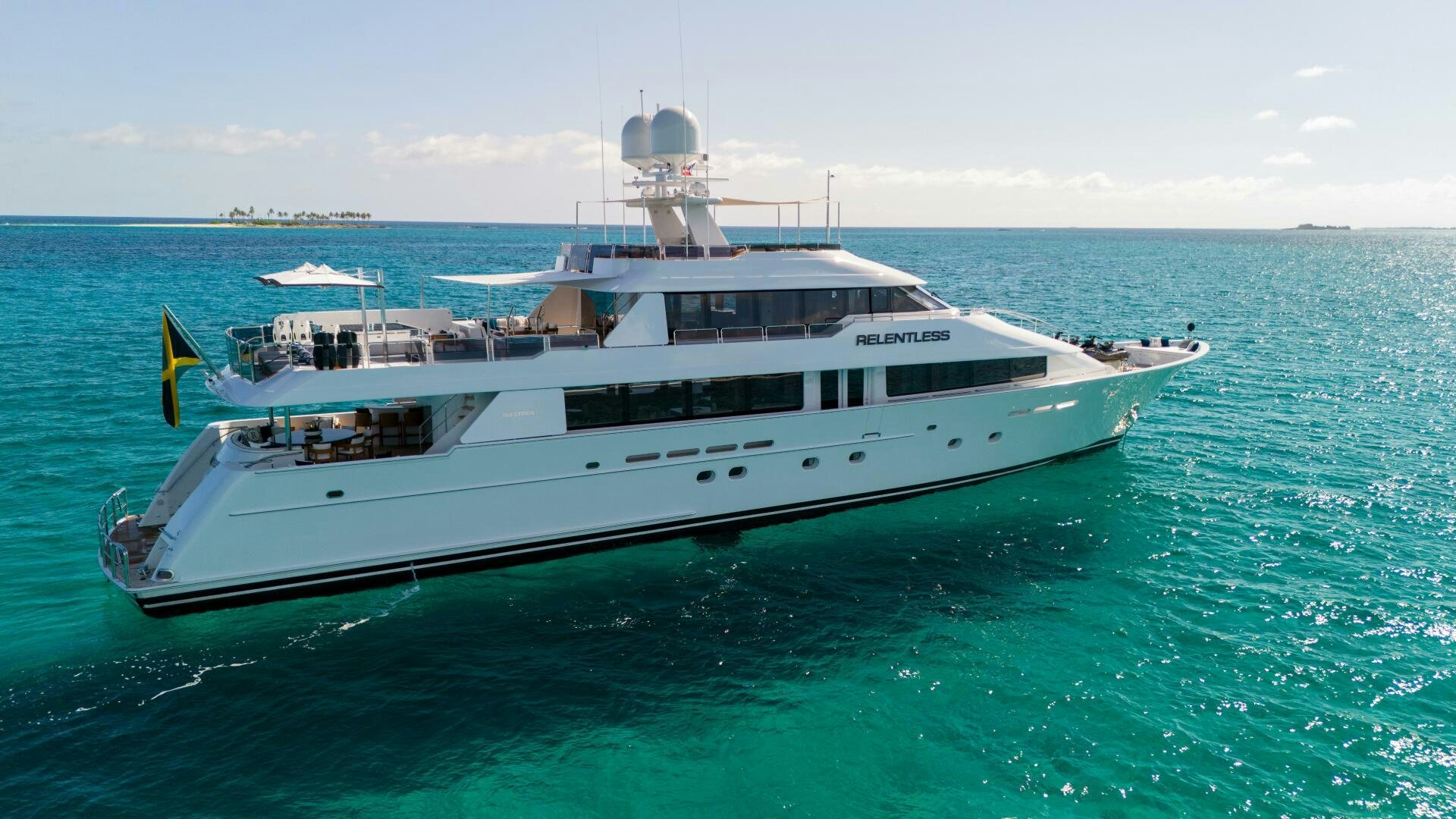 a boat in the water aboard RELENTLESS Yacht for Sale