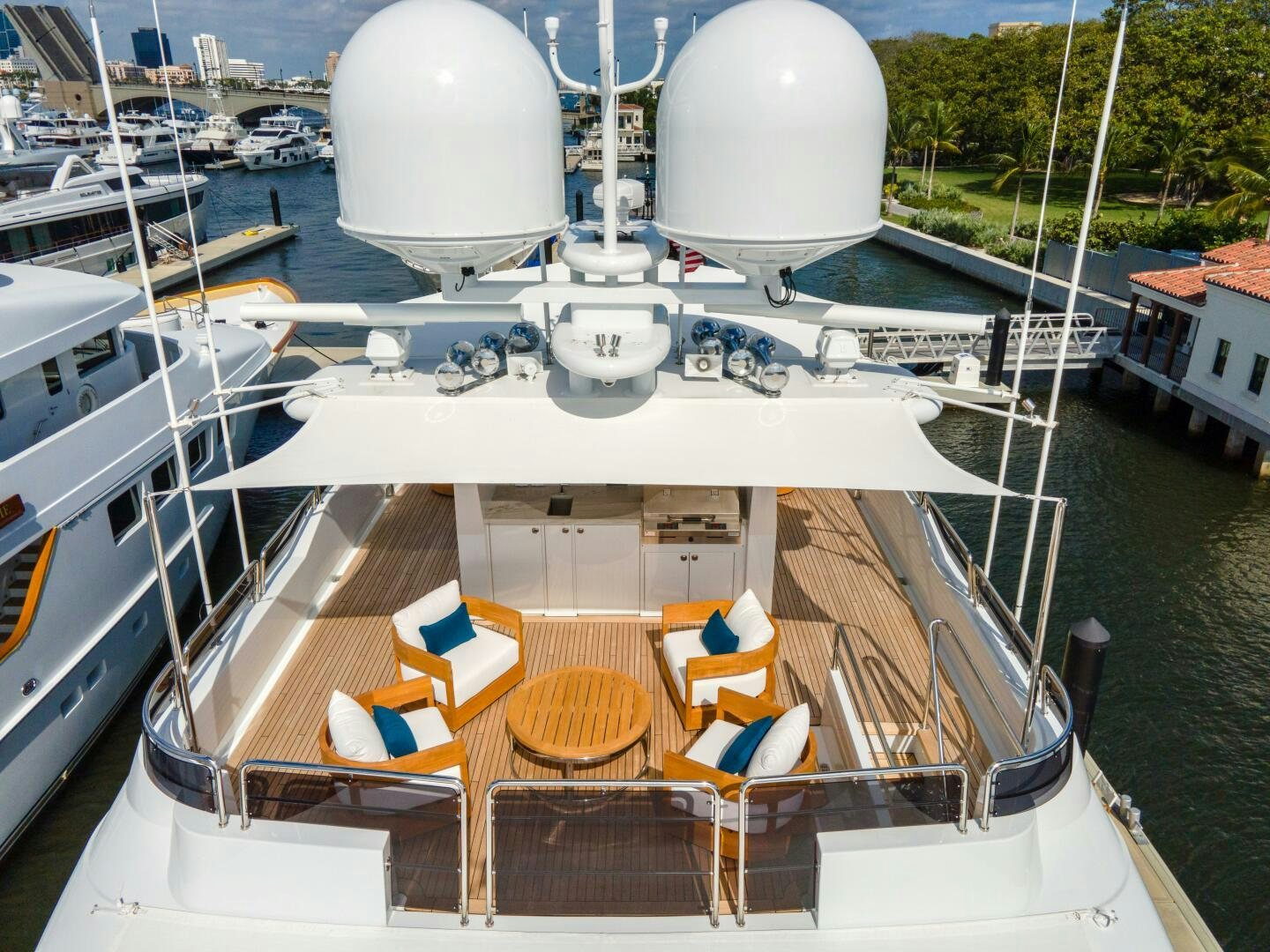 a deck of a boat aboard RELENTLESS Yacht for Sale