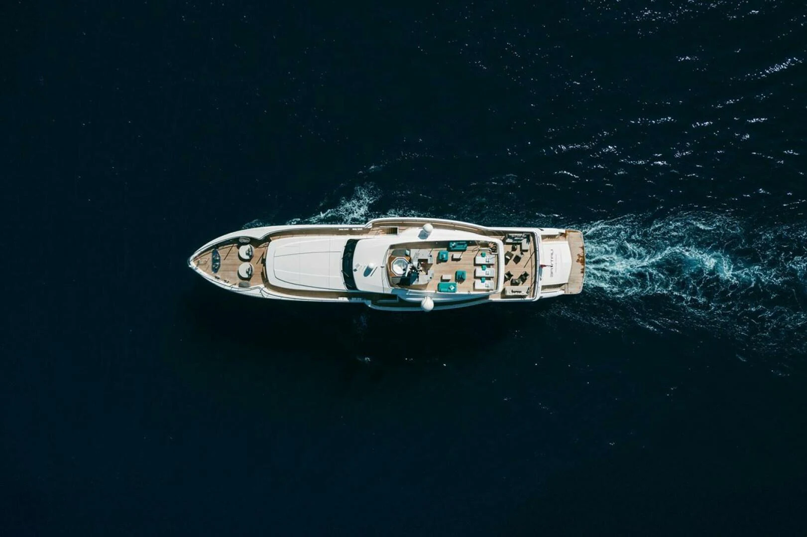 a space ship in the water aboard BARTALI Yacht for Sale