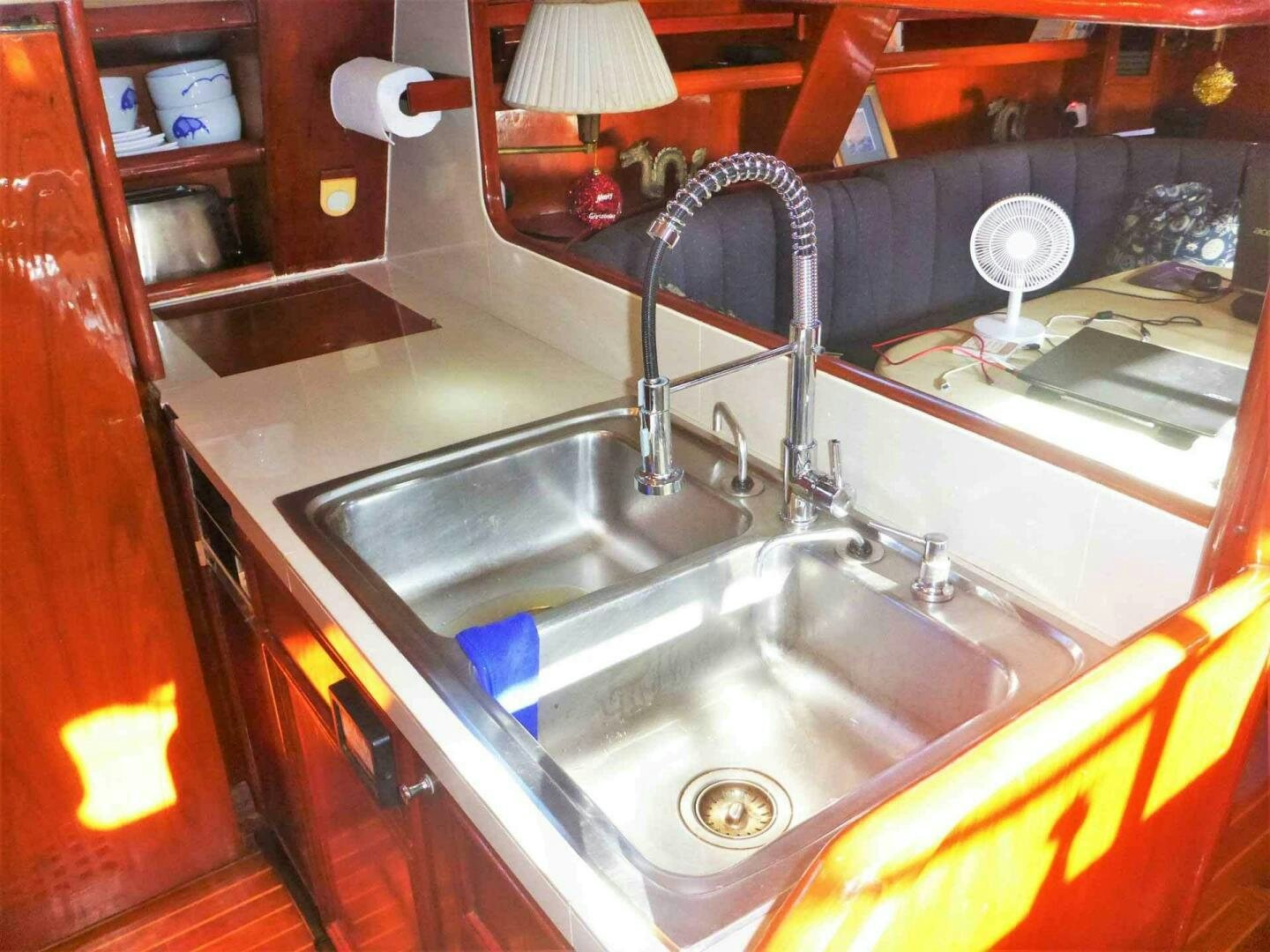 a couple of sinks in a bathroom aboard KOKOMO VI Yacht for Sale