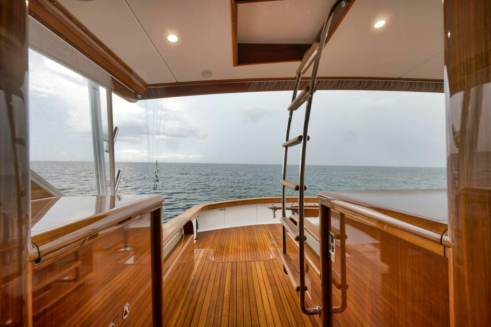 a deck overlooking the ocean aboard PERSISTENCE Yacht for Sale