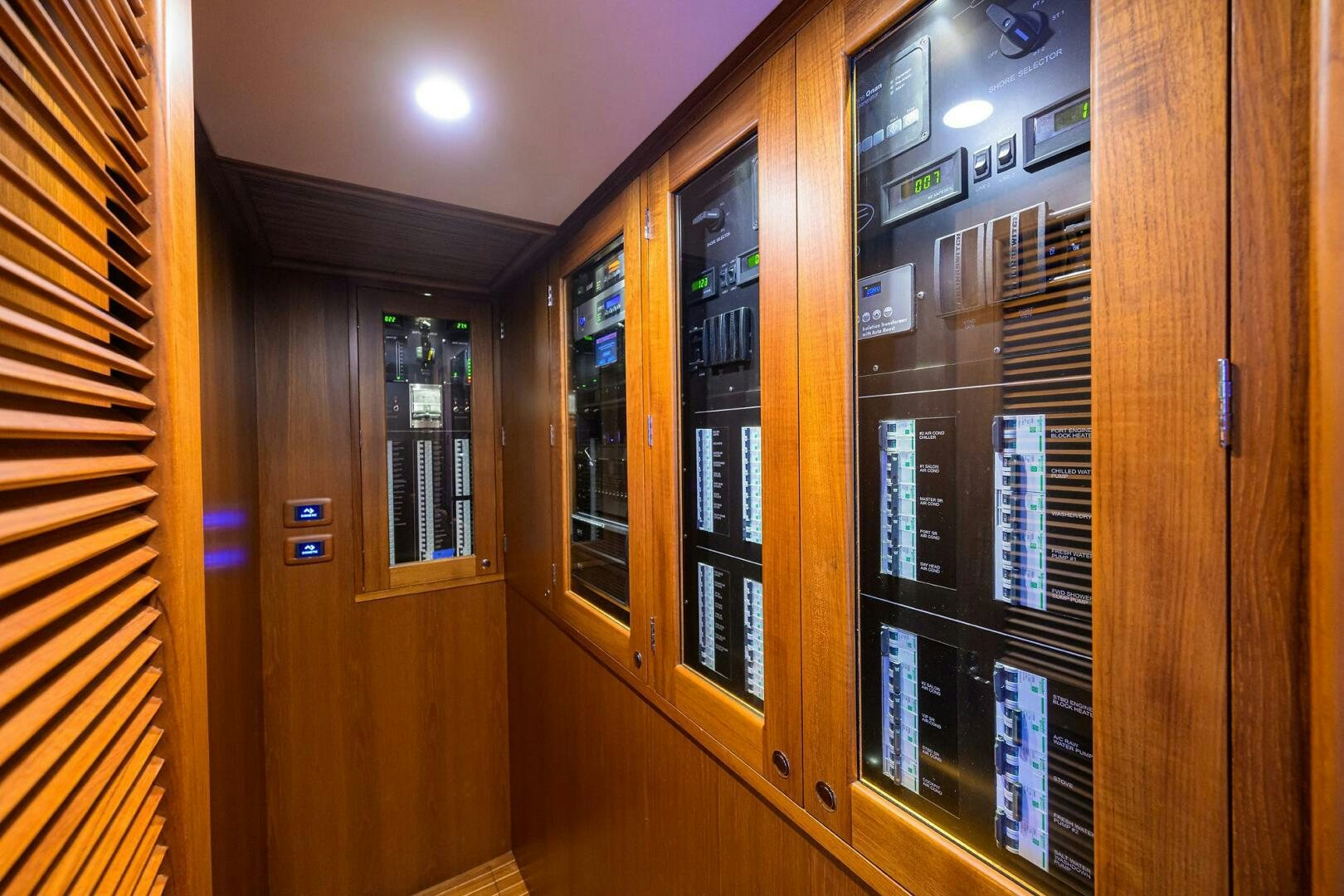 a wall with a computer on it aboard PERSISTENCE Yacht for Sale