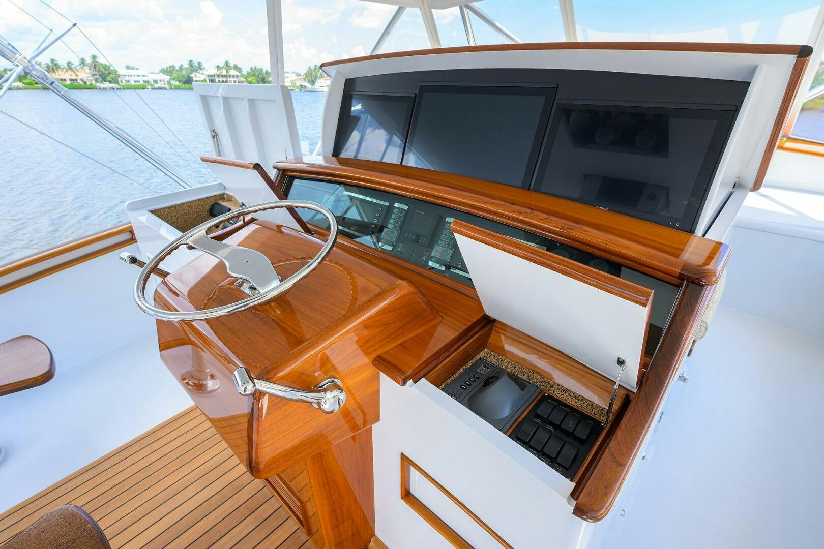 a wood stove and a table aboard PERSISTENCE Yacht for Sale