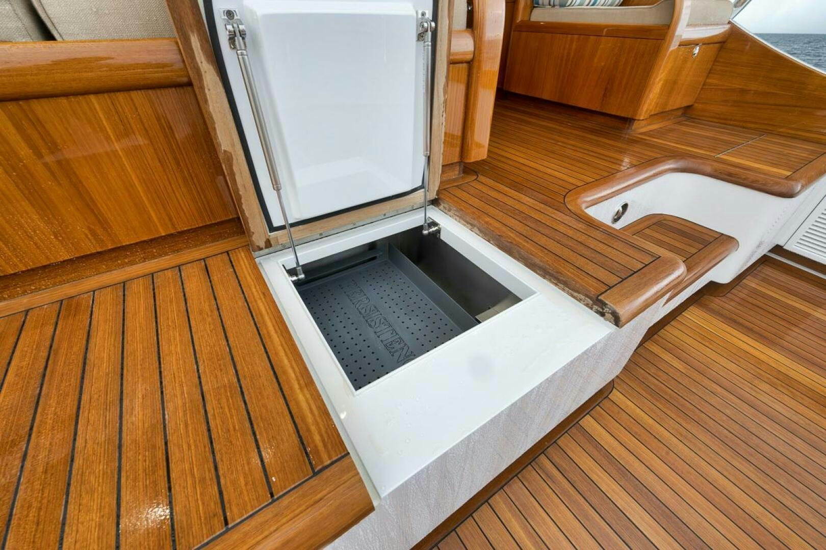 a kitchen with a sink and a dishwasher aboard PERSISTENCE Yacht for Sale