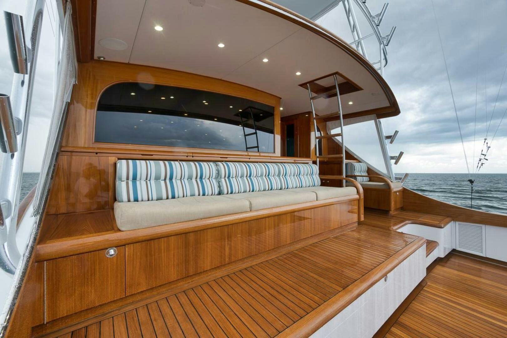 a boat on a deck aboard PERSISTENCE Yacht for Sale