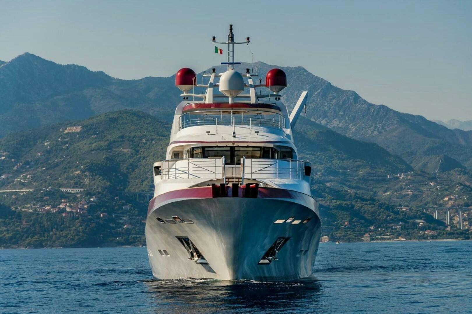 a large ship in the water aboard JOY ME Yacht for Sale
