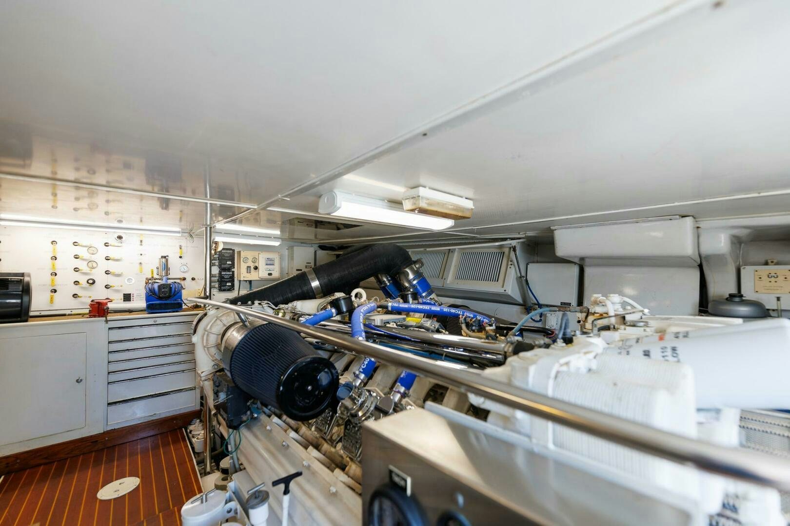a room with equipment and equipment aboard STRESS RELIEFF  Yacht for Sale