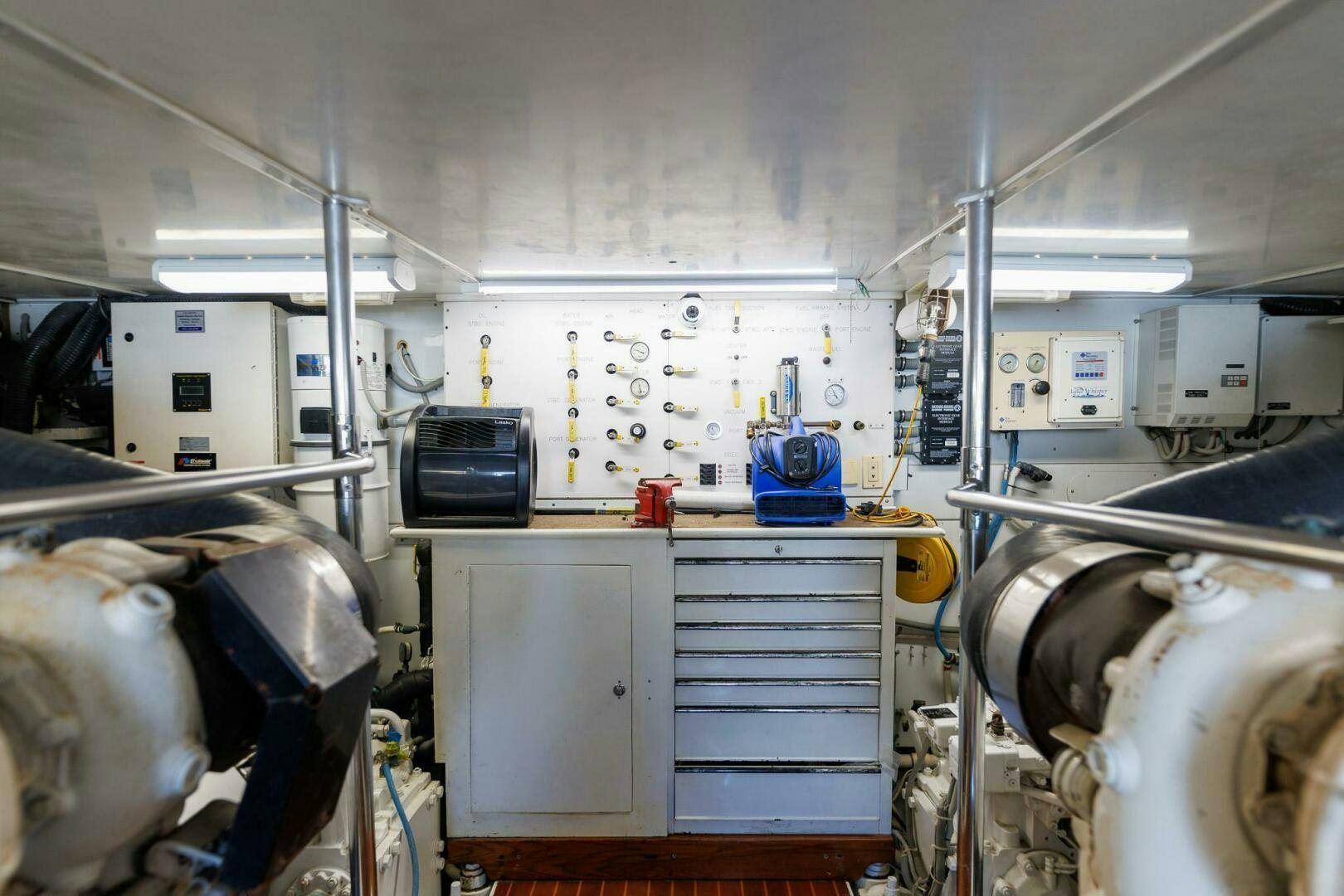 a room with machinery and equipment aboard STRESS RELIEFF  Yacht for Sale