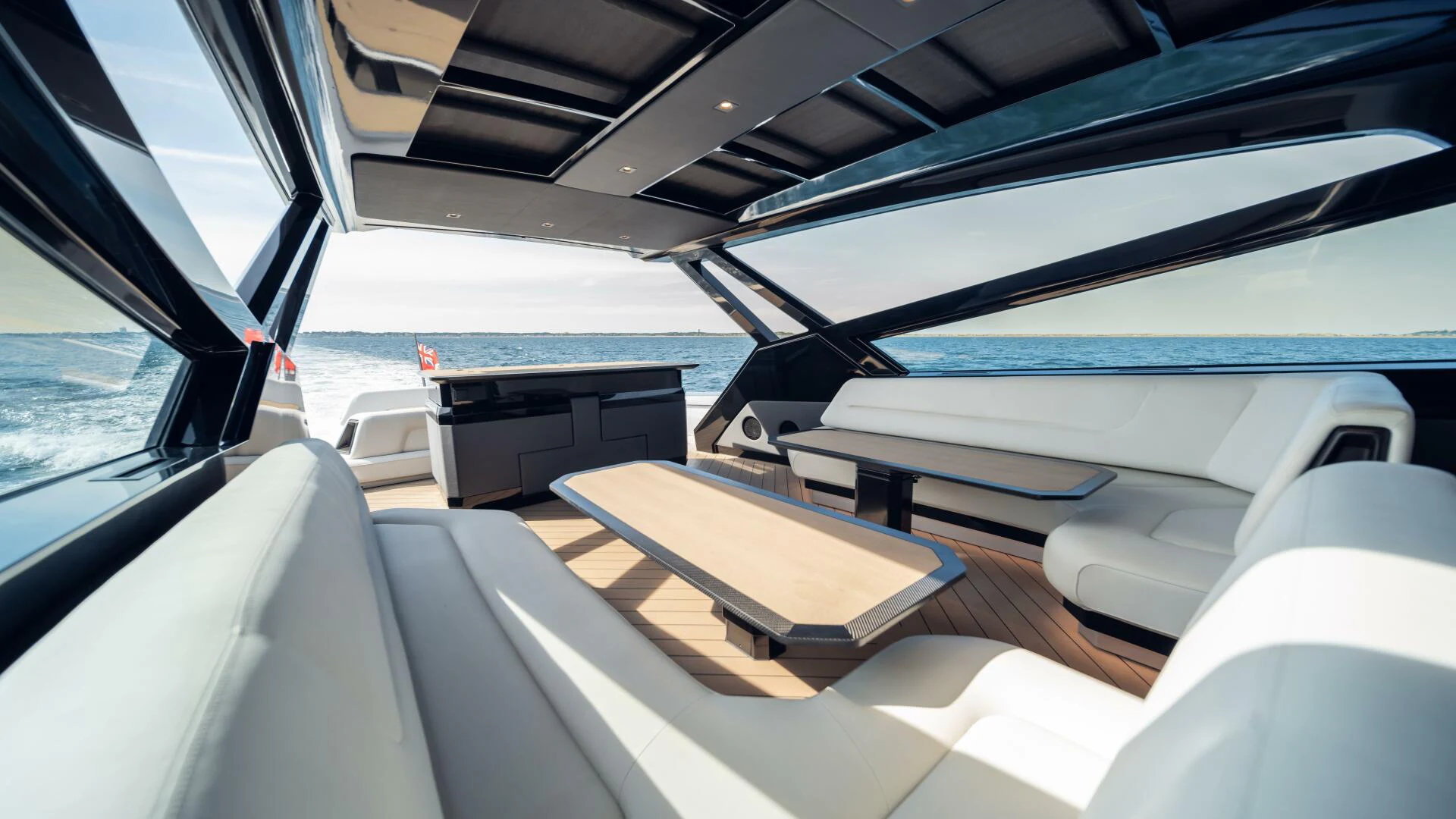 inside of a car aboard FELLOWSHIP II Yacht for Sale