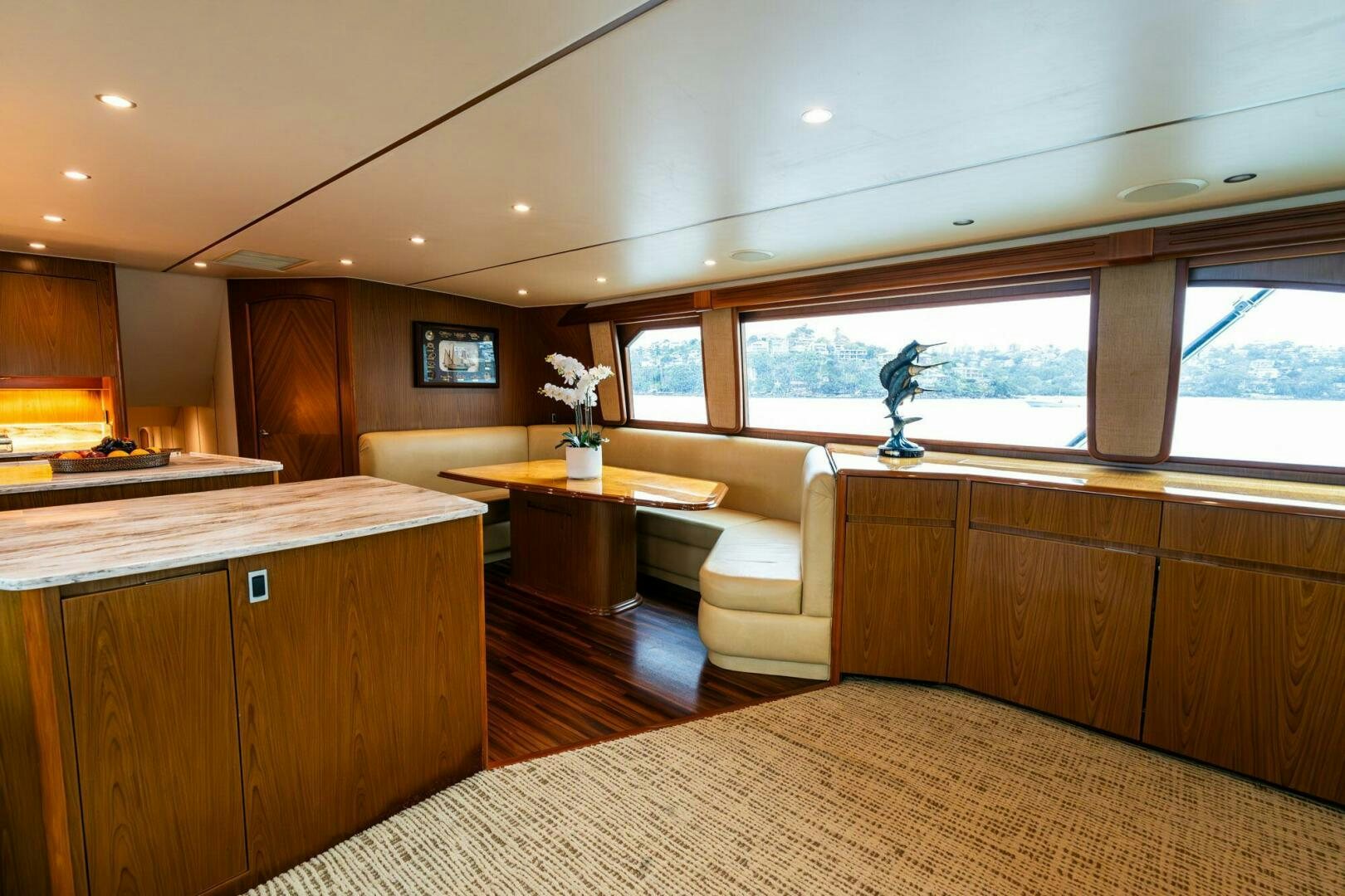 a room with a desk and a chair aboard LITTLE AUDREY Yacht for Sale