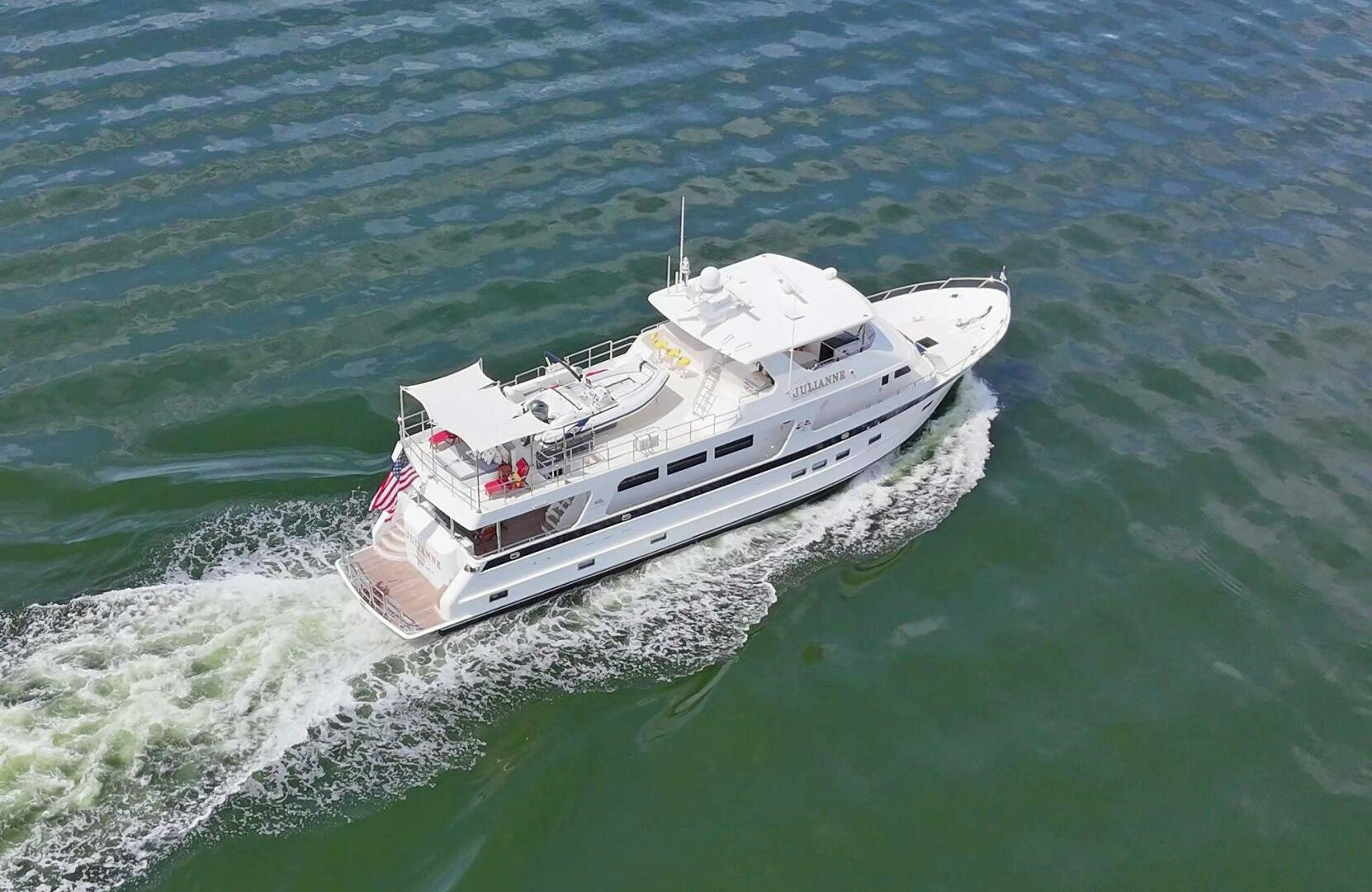 a ship sailing on the sea aboard JULIANNE Yacht for Sale
