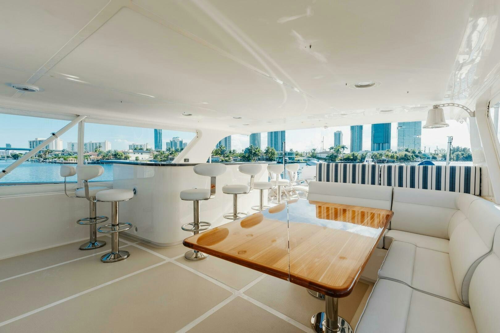 a room with a bed and a table aboard VIRGINIA SEA Yacht for Sale