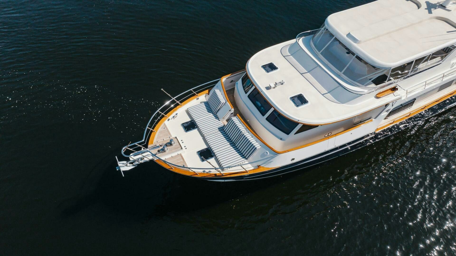 a high angle view of a boat aboard VIRGINIA SEA Yacht for Sale