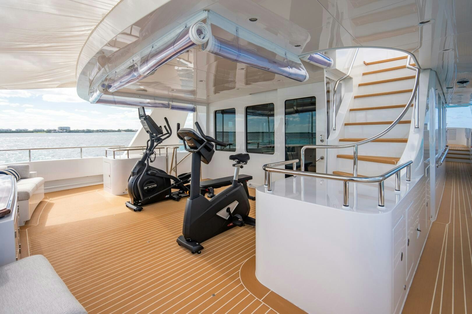 a room with a large white slide aboard ZEXPLORER Yacht for Sale
