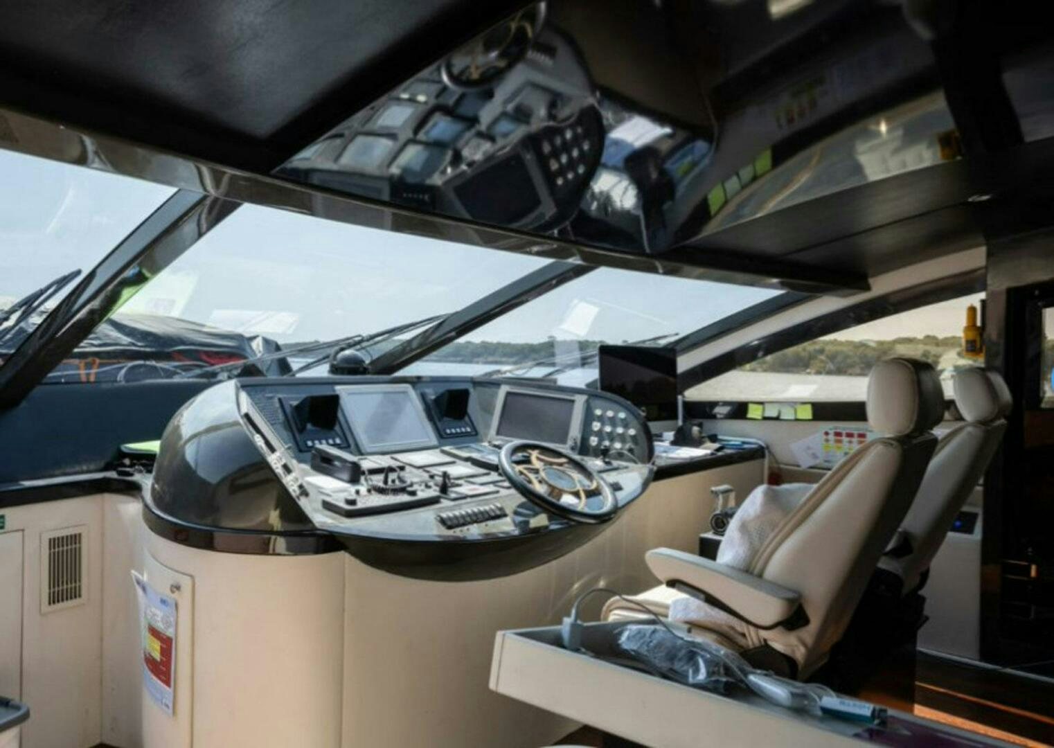 the interior of a car aboard CLAREMONT Yacht for Sale