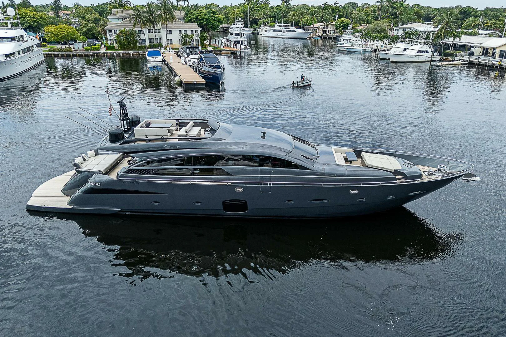 a boat in the water aboard COAL BLOODED Yacht for Sale