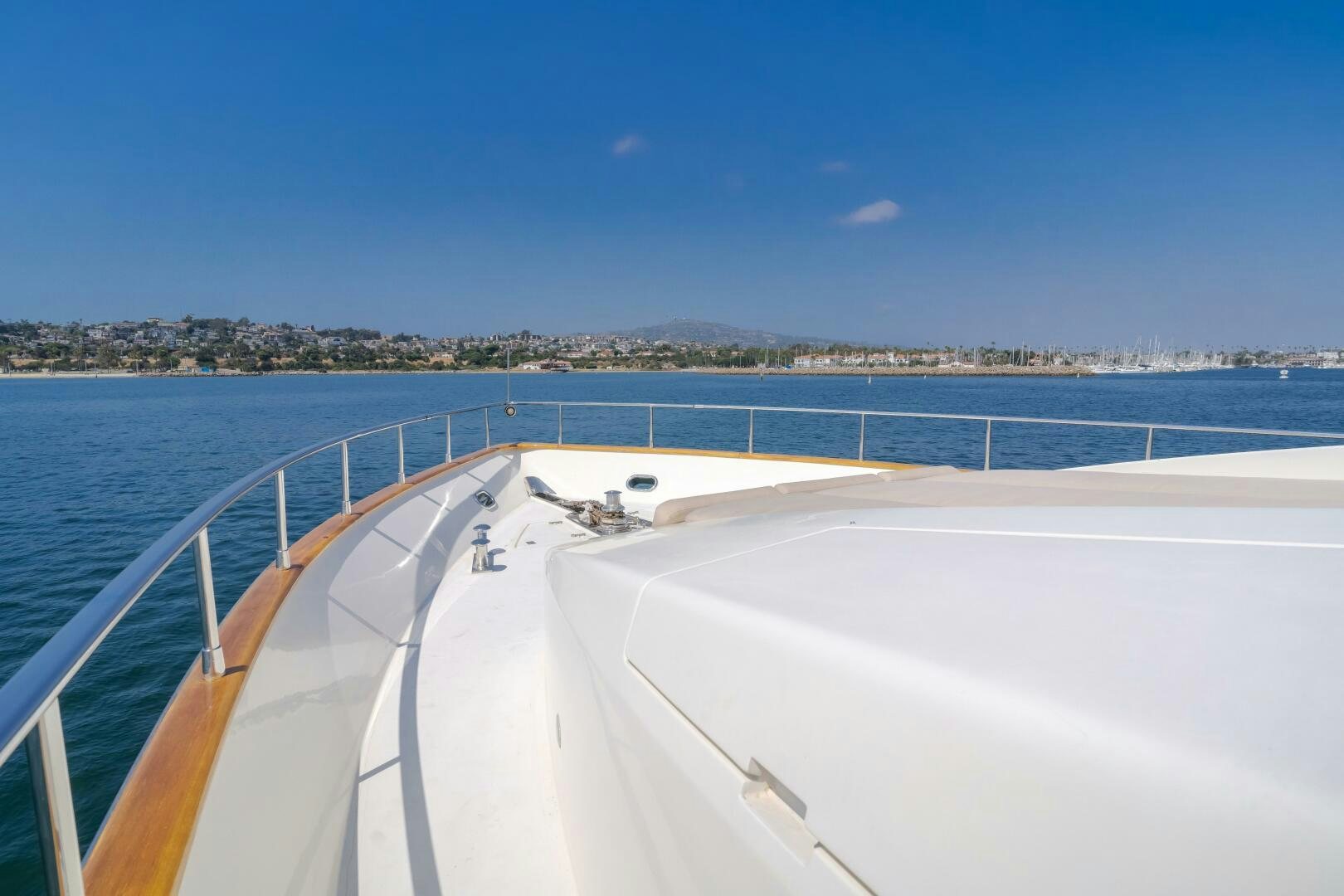 a large white boat on a body of water aboard ANEJO Yacht for Sale