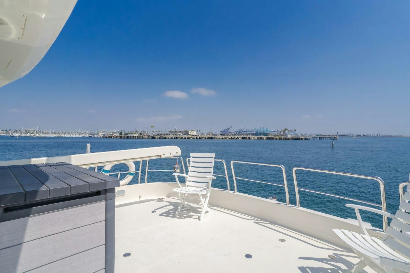 a lounge chair on a boat aboard ANEJO Yacht for Sale