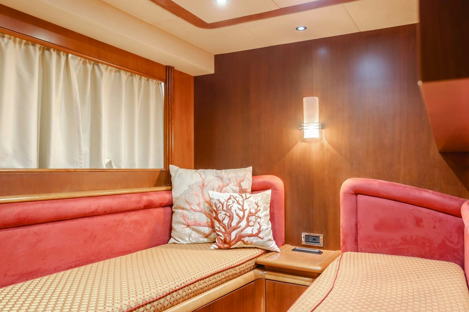 a room with two beds aboard ANEJO Yacht for Sale