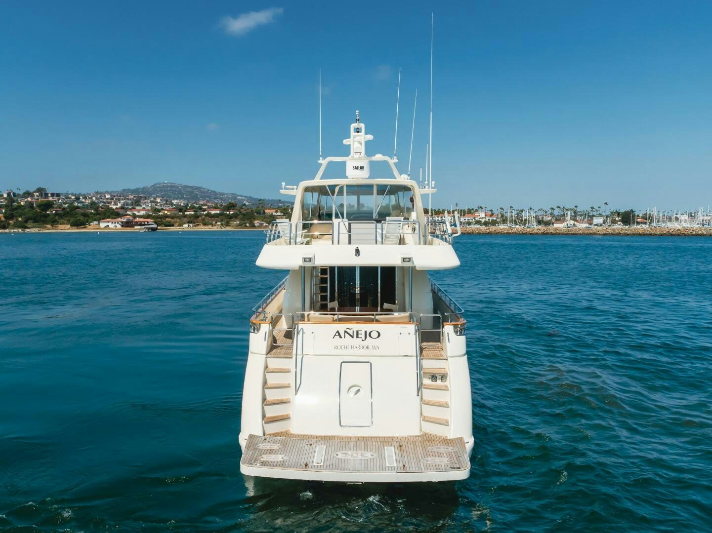 a boat in the water aboard ANEJO Yacht for Sale