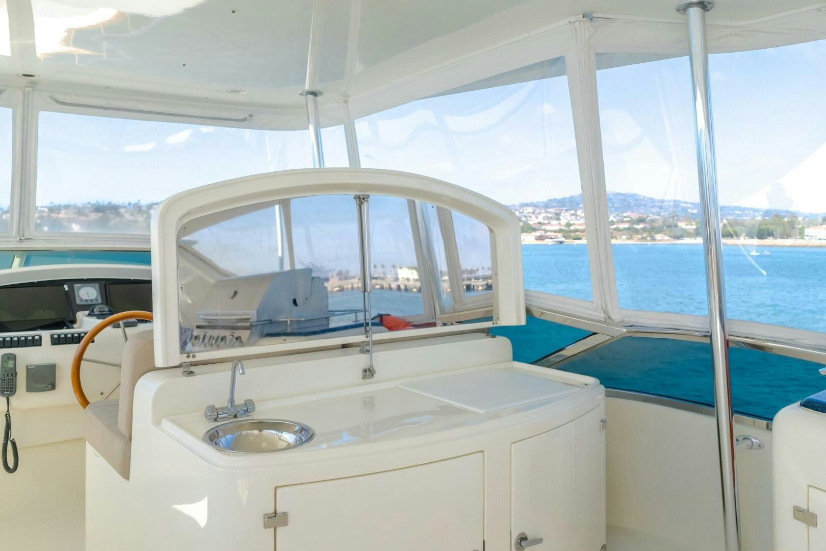 a boat with a sink and a sink on the front aboard ANEJO Yacht for Sale