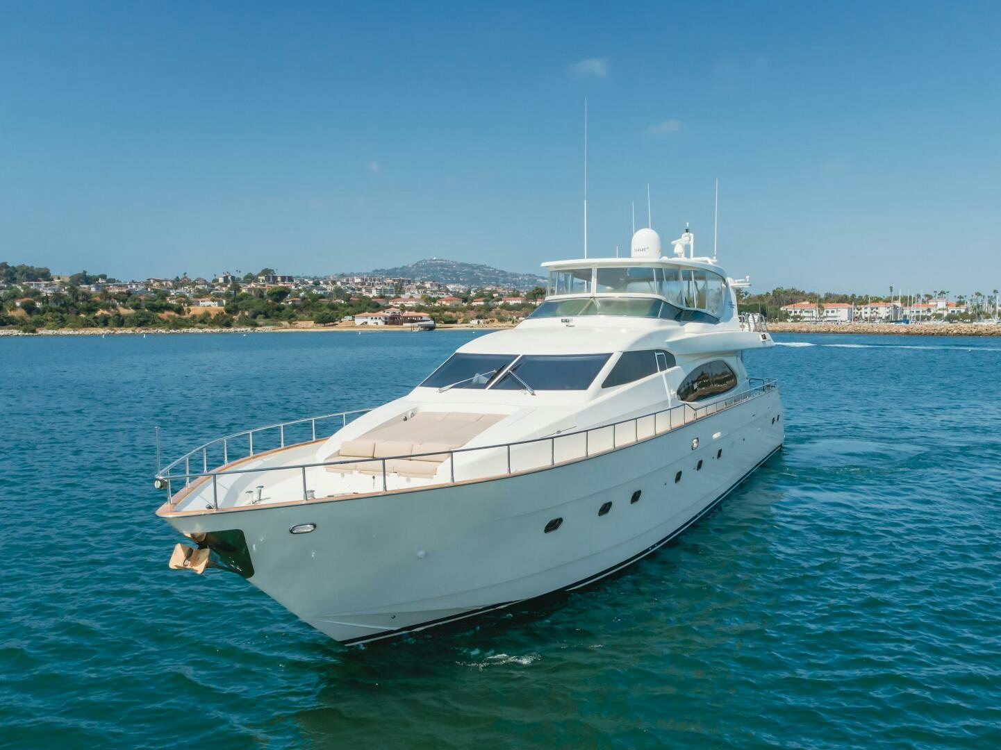 a white yacht in the water aboard ANEJO Yacht for Sale