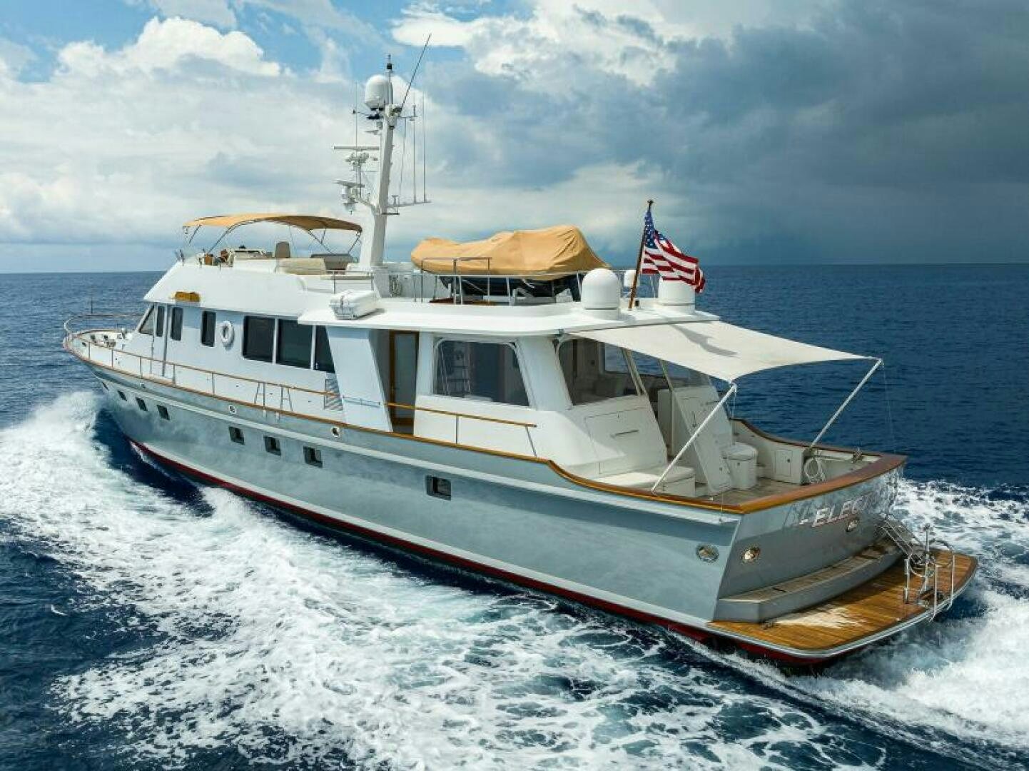 a boat on the water aboard ELECTRA Yacht for Sale