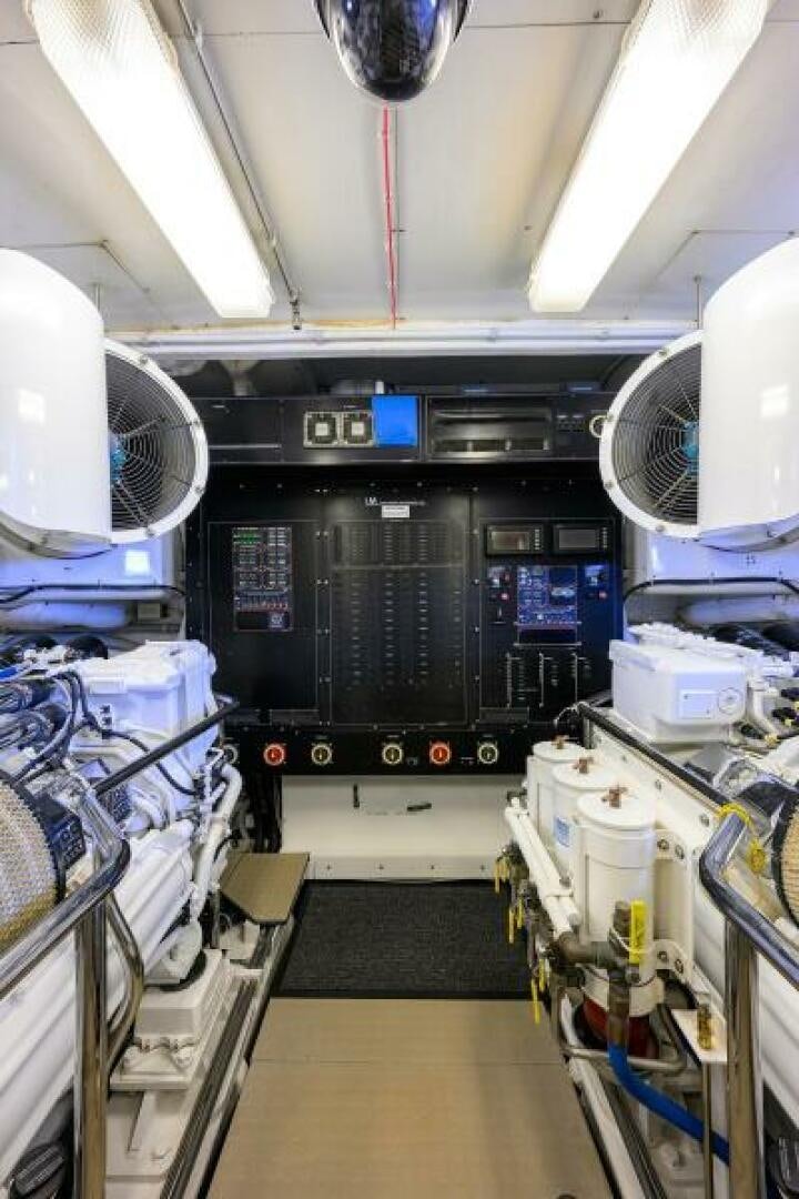 a room with machines and equipment aboard ELECTRA Yacht for Sale