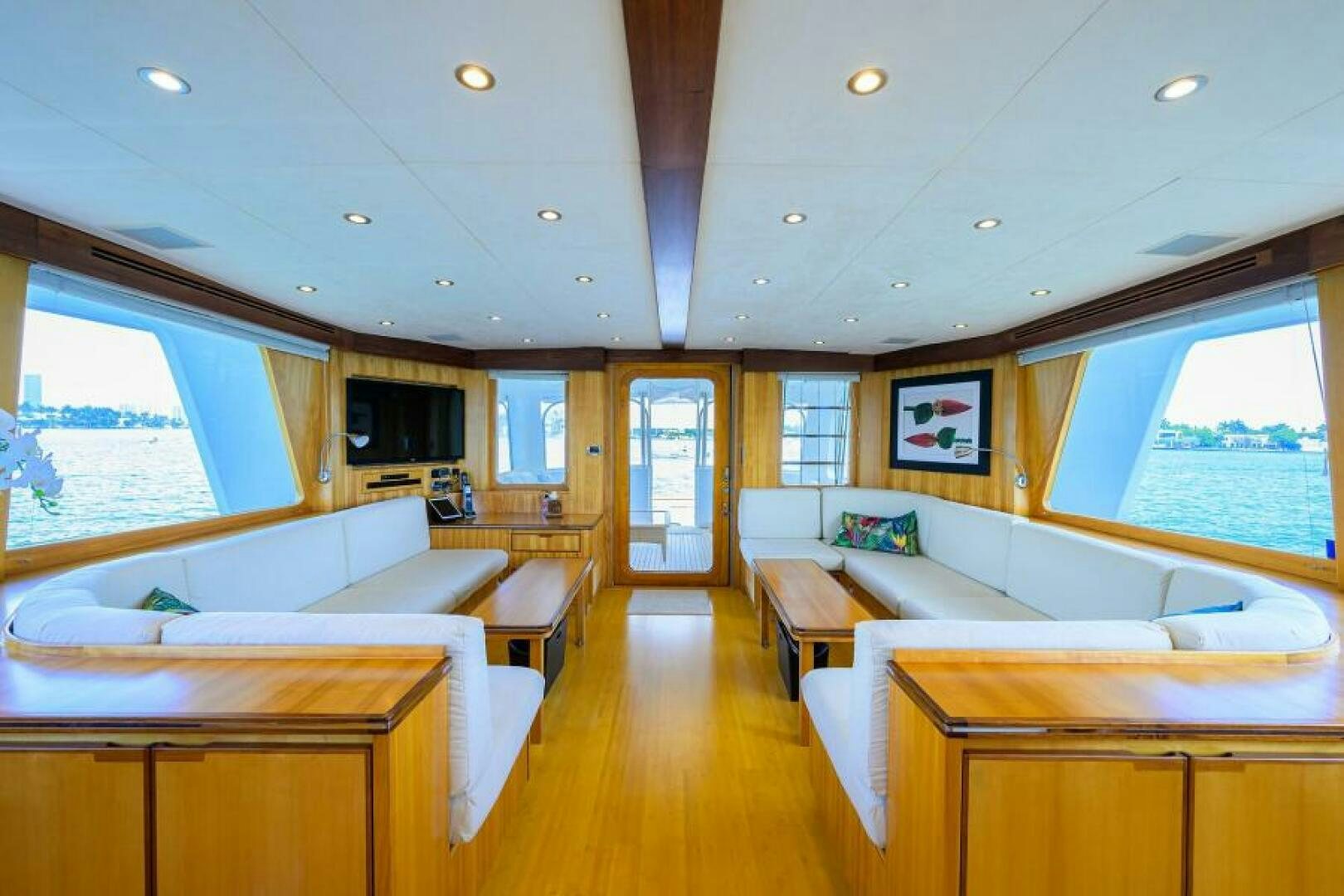a room with a bed and a couch aboard ELECTRA Yacht for Sale
