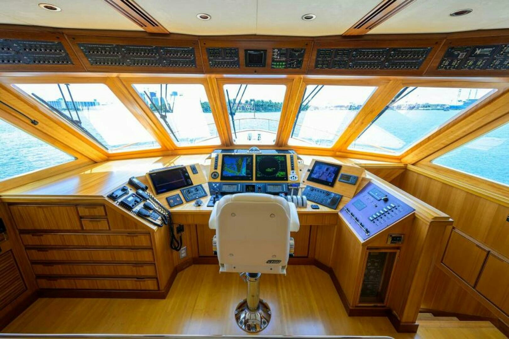 a room with a desk and computer aboard ELECTRA Yacht for Sale