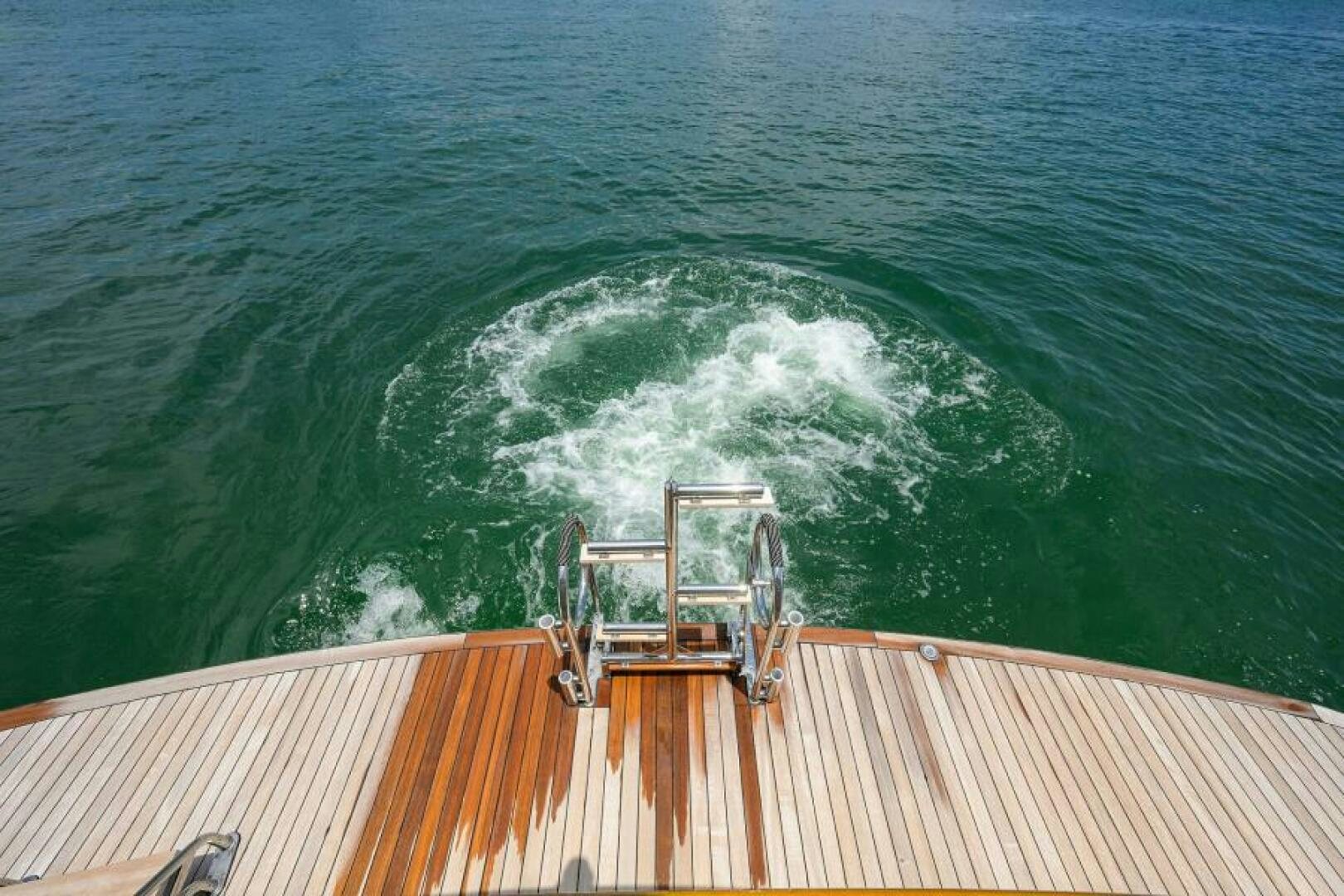 a large ship in the water aboard ELECTRA Yacht for Sale