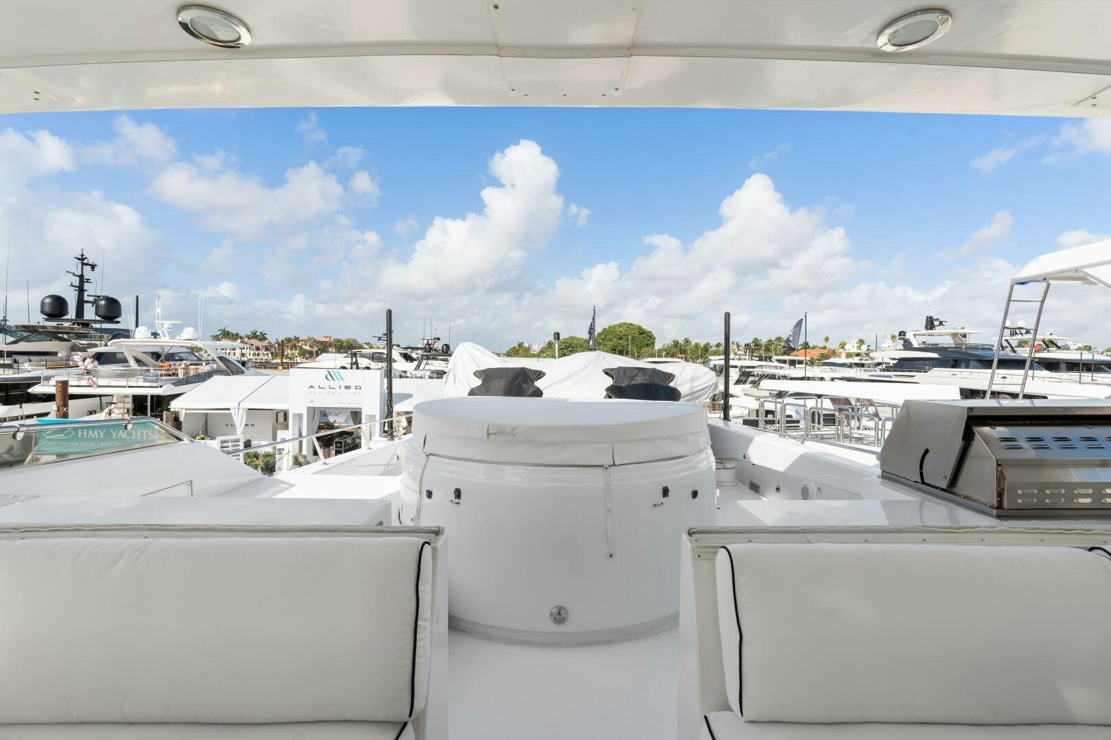 a group of boats in a harbor aboard INEVITABLE Yacht for Sale