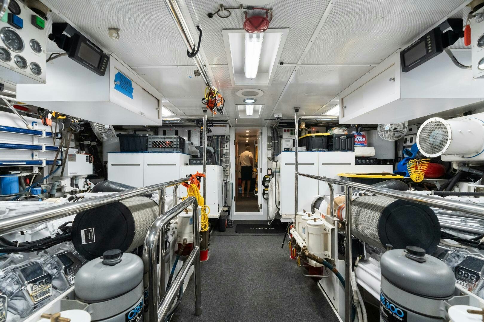 a room with machinery aboard INEVITABLE Yacht for Sale
