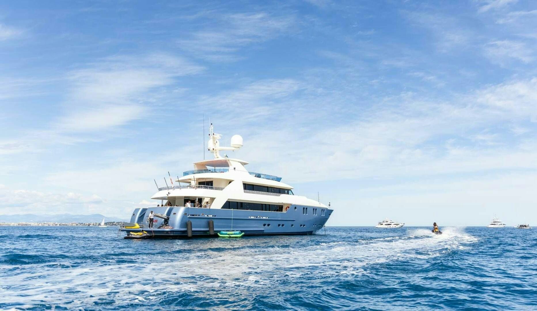 a boat in the water aboard IRAMA Yacht for Sale