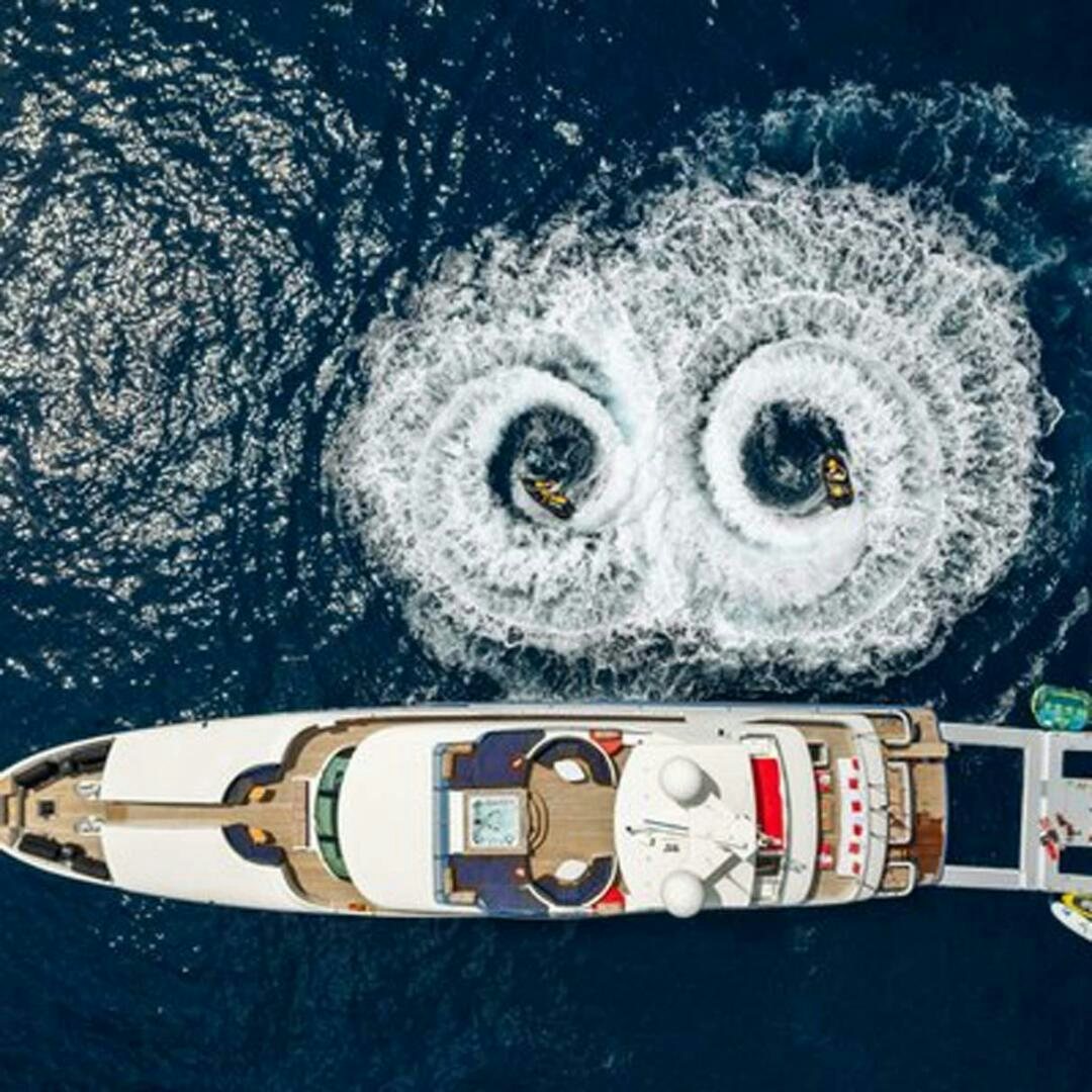 a stuffed animal with a mustache aboard IRAMA Yacht for Sale