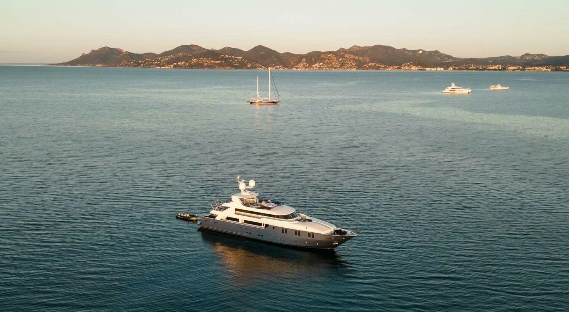 a boat in the water aboard IRAMA Yacht for Sale