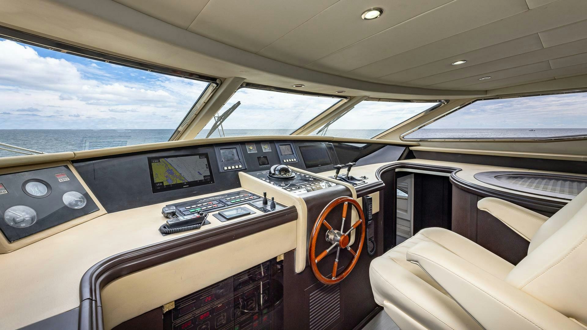 inside of a car aboard 100 AZIMUT JUMBO Yacht for Sale