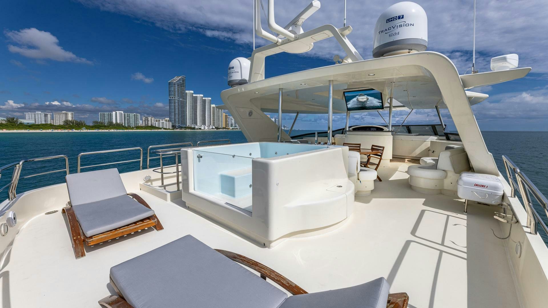 a boat on a deck aboard 100 AZIMUT JUMBO Yacht for Sale