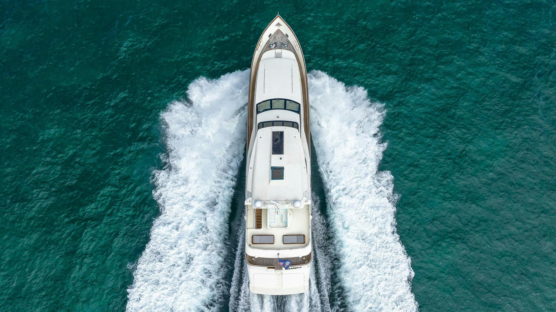 a rocket ship in the water aboard 100 AZIMUT JUMBO Yacht for Sale