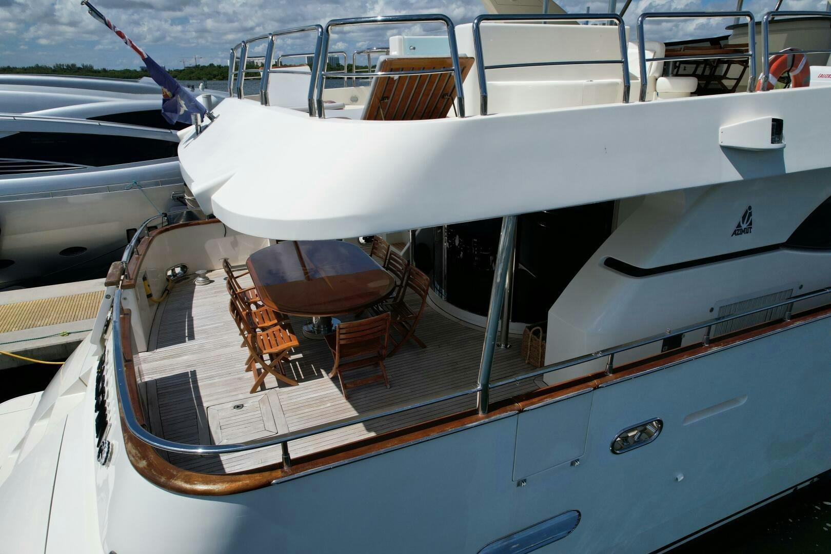 the front of a boat aboard 100 AZIMUT JUMBO Yacht for Sale