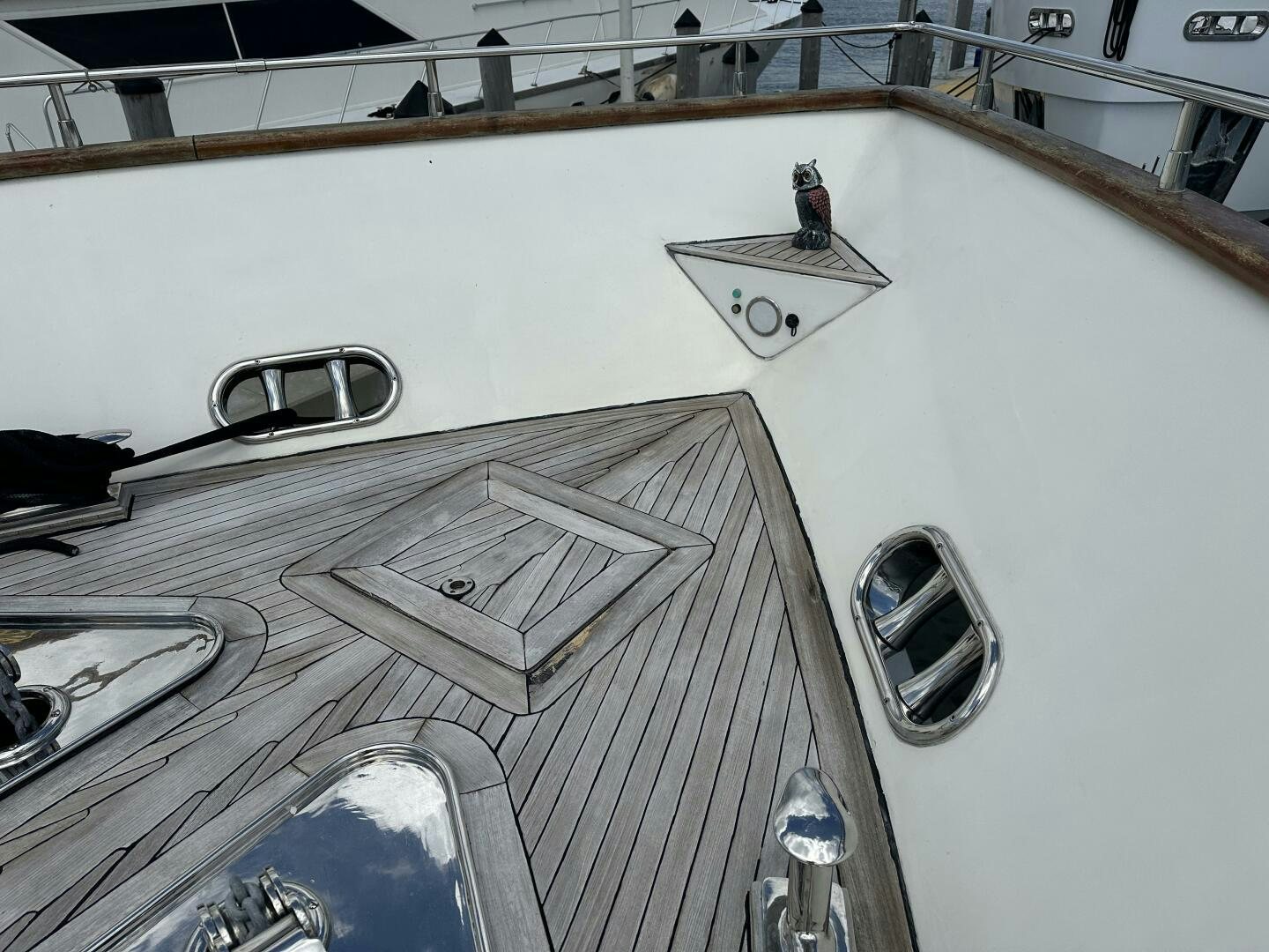 a white building with a tower and a satellite dish on top aboard 100 AZIMUT JUMBO Yacht for Sale